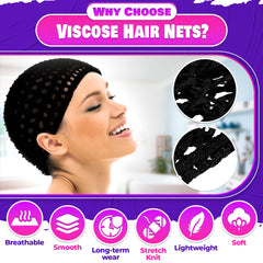 KETAR stretchable 5.5×7 inch hair net secures sleeping hairstyle.