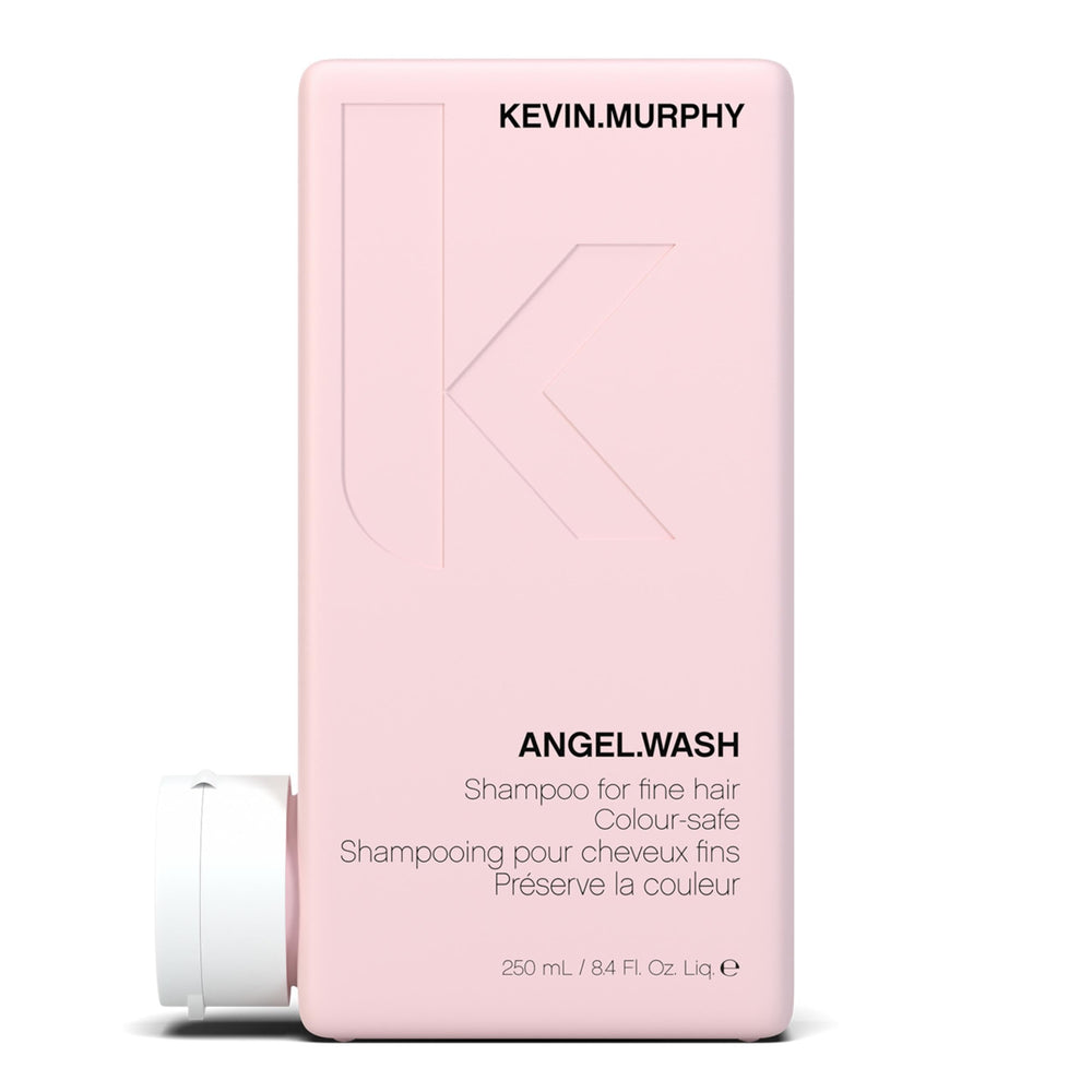 KEVIN.MURPHY Angel.Wash bottle front shows color-safe cleansing for fine coloured hair.