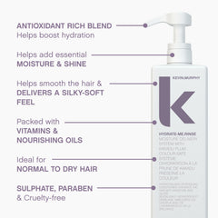 KEVIN.MURPHY Hydrate-Me.Rinse texture close-up showing creamy conditioner