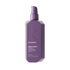 KEVIN.MURPHY NIGHT.SHIFT bottle pour demonstrates controlled dispensing for overnight hydration.