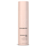 KEVIN.MURPHY SESSION.SPRAY FLEX bottle close-up showing mist and ergonomic design