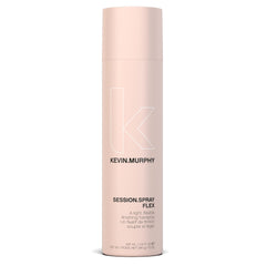 KEVIN.MURPHY SESSION.SPRAY FLEX bottle close-up showing mist and ergonomic design
