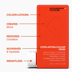 KEVIN.MURPHY EVERLASTING.COLOUR RINSE applied to hair demonstrates colour protection