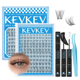 KevKev Wispy Lash Clusters Venus, invisible thin band for natural look and comfortable wear.