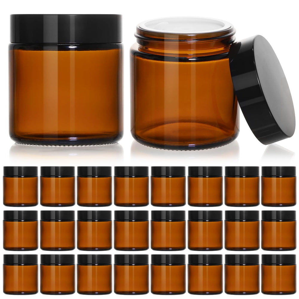 KEYWING amber 4oz glass jar for lotions preserves freshness with UV protection.