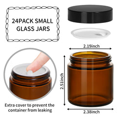 KEYWING black lid with inner liner prevents leaks on 4oz jars.