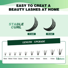 KEYYOU 12mm length lashes for versatile DIY styling at home