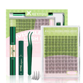 KEYYOU Aurora lash clusters kit box open showing 120 clusters for at-home use
