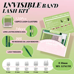 KEYYOU Aurora lash clusters kit clusters closeup highlighting ultra-thin lashes for natural volume