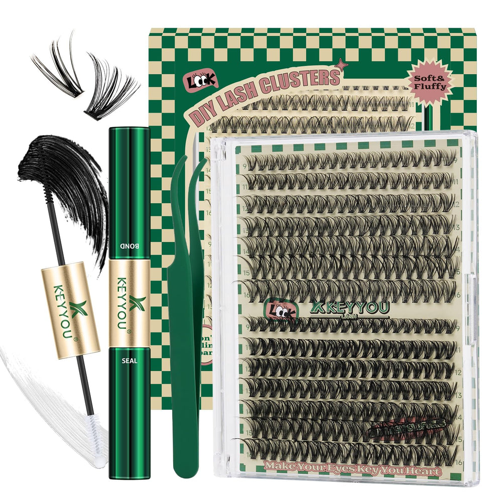 KEYYOU DIY lash extension kit 280pcs for at-home customization.