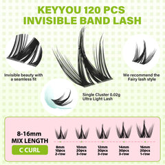 KEYYOU Fairy Chispa lash clusters close-up wispy fibers for natural lash look