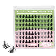 KEYYOU Fairy Lash Clusters 12mm for a natural, seamless day-to-night look.