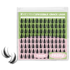 KEYYOU Fairy Lash Clusters with D-curled 14mm for a natural look