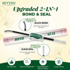 KEYYOU LASH precision brush demonstrates controlled cluster lash application