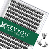 KEYYOU lash clusters 300pc tray with varying lengths for DIY extensions