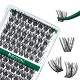 KEYYOU lash clusters 96pcs Y01 D curl 16mm for DIY extensions.