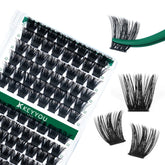 KEYYOU Lash Clusters 96pcs tray with Y02 D curl 12mm for volume lashes
