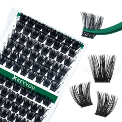KEYYOU Lash Clusters 96pcs tray with Y02 D curl 12mm for volume lashes