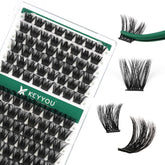 KEYYOU lash clusters 96pcs with Y02 D curl for natural volume.