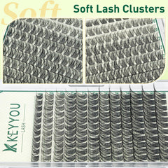 KEYYOU Lash Clusters feather-light fibers for comfortable, all-day wear.