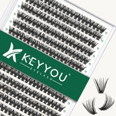 KEYYOU lash clusters tray 300pcs with varied lengths for easy DIY extensions