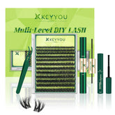 KEYYOU lash extension kit 3D curl packaging for at-home professional results