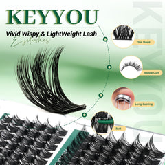 KEYYOU soft-material lashes feel lightweight and comfortable all day.