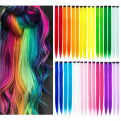 KGBFASS 32-pack rainbow clip-in extensions displayed for quick color changes.
