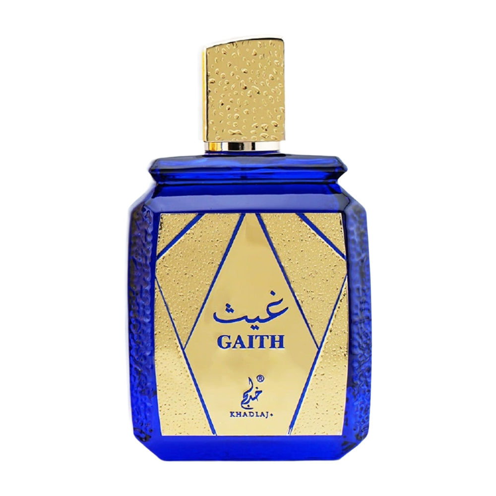Khadlaj Gaith bottle front showcases premium design for a bold, confident impression.