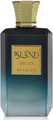Khadlaj Island Dreams label detail, sophisticated branding and scent promise.