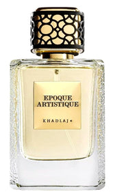 Khadlaj Maison Epoque Artistique bottle artwork highlights a historic-inspired design for a luxe display.