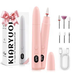 Kiaryuoll cordless nail drill with pink body for precise manicures.
