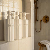 KIBAGA stylish shampoo dispenser 19oz with pump for easy daily use.