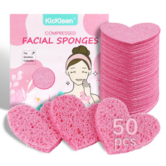 Kickleen heart-shaped facial sponge for gentle daily cleansing.