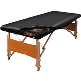 KIDOACOW leather massage table cover in black offers wipeable protection.