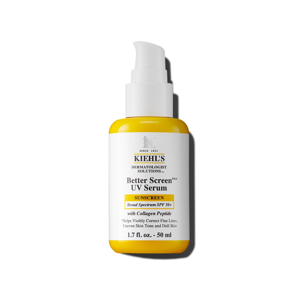 Kiehl's Better Screen UV Serum bottle with invisible finish for daily protection.