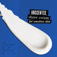Kiehl's Ultimate Brushless Shave Cream on skin shows Aloe Vera hydration for a close shave.