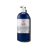 Kiehl's Body Fuel bottle pour delivers quick energizing cleanse for skin and hair.