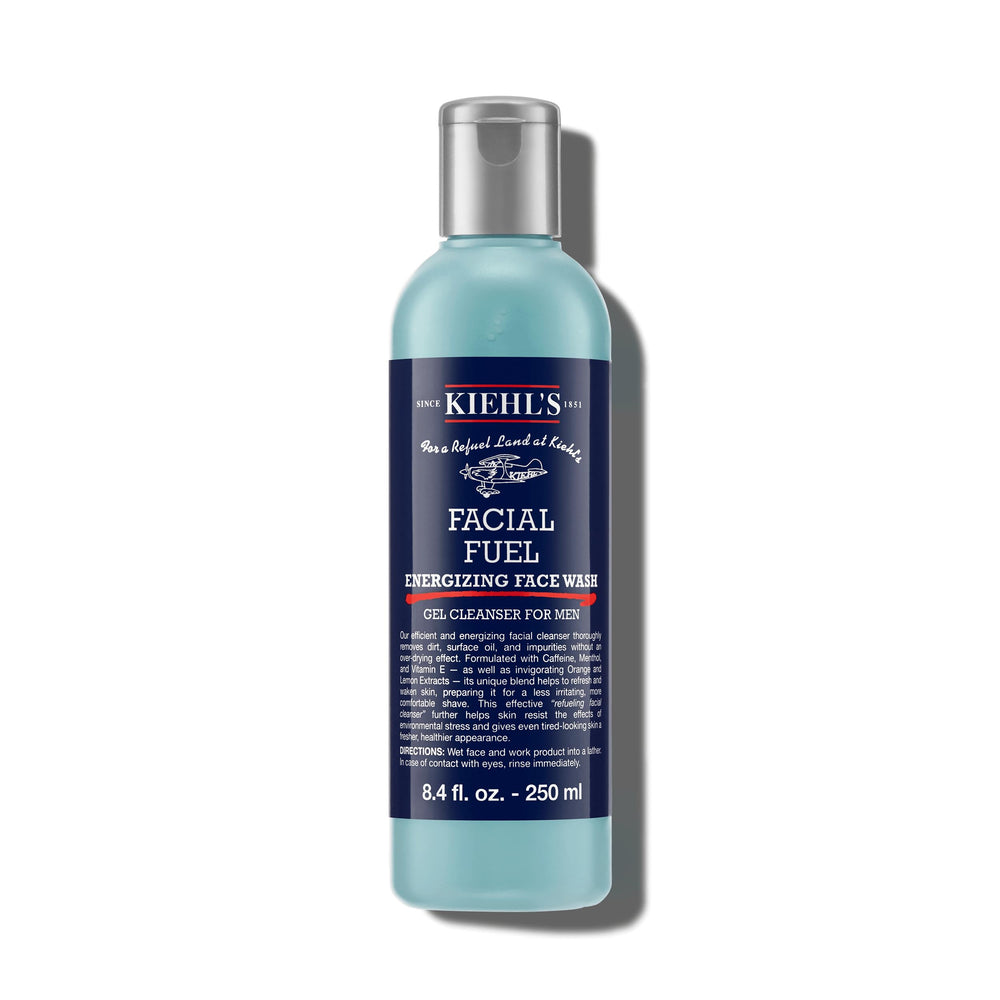 Kiehl's Facial Fuel Face Wash front bottle ready for a refreshing morning routine.