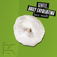 Kiehl's Rare Earth Cleanser foam showing gentle exfoliation.