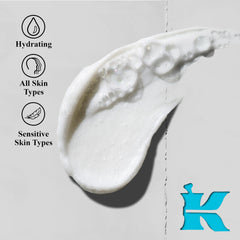 Cream-to-foam texture of Kiehl's cleanser showing soothing makeup removal without soap.