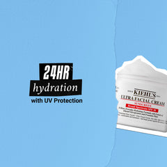 Kiehl's Ultra Facial Cream SPF 30 label close-up showing broad-spectrum protection.
