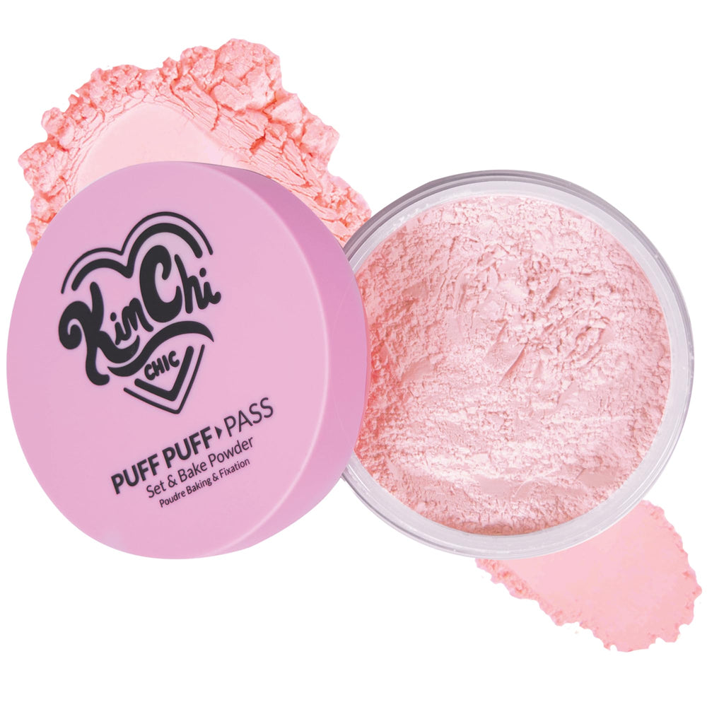 KimChiChic Puff Puff Pass Set bottle front for a soft pink matte finish.