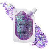 KIMIEYE gel holográfico para cara, brillo deslumbrante para fiestas y clubes nocturnos.