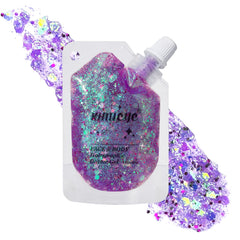 KIMIEYE gel holográfico para cara, brillo deslumbrante para fiestas y clubes nocturnos.