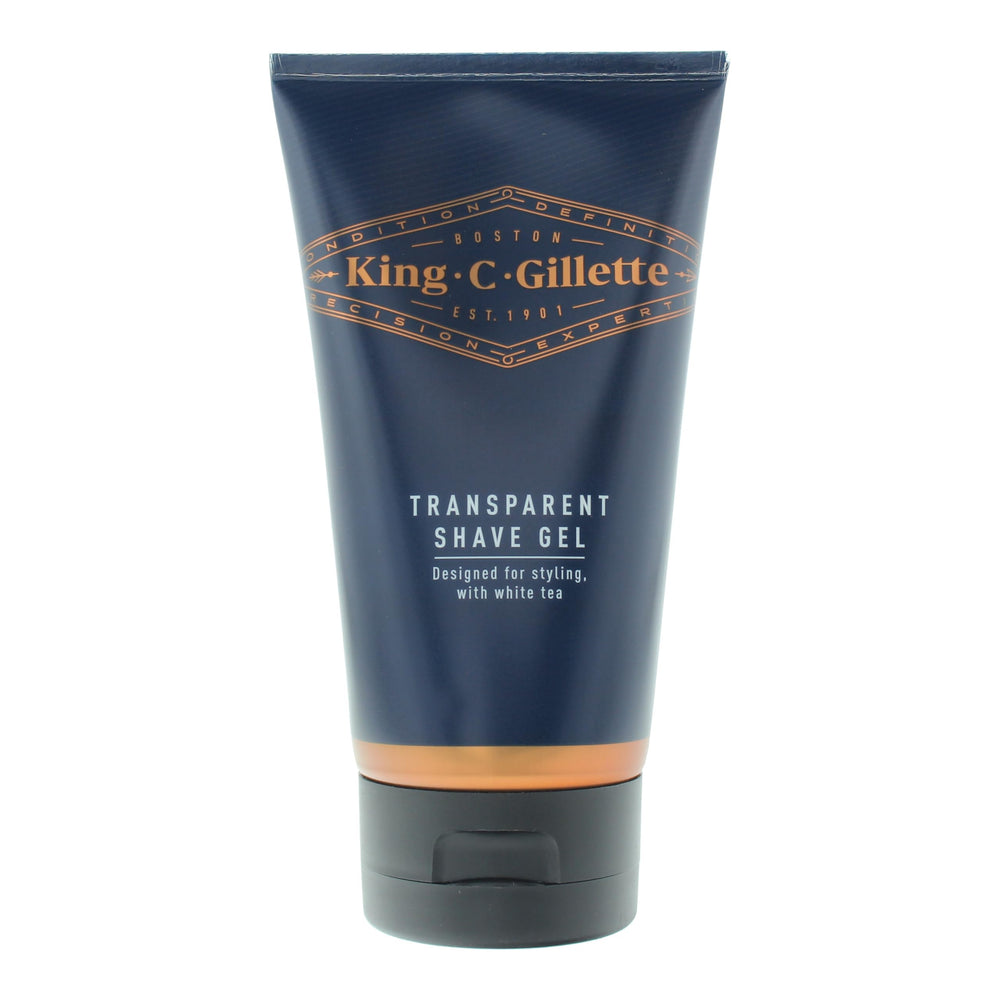 King C. Gillette clear shave gel bottle for precise edging and shaving.