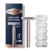 King C. Gillette safety razor with chrome handle for durable grip and precise edging.