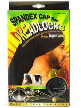 King.J gorra spandex para dreadlocks, frente, soporte cómodo para cabello largo.