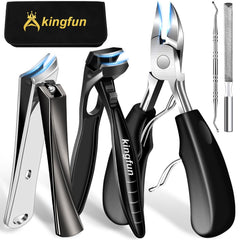 Kingfun angled-head toe nail clippers for easier trimming with less bending.