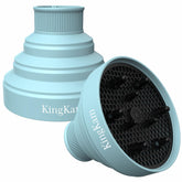 KingKam collapsible diffuser blue folded for travel and compact storage